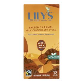 Lily's Sweets Chocolate Bar - Caramelized & Salted - Case Of 12 - 2.80 Oz.