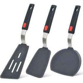 Silicone Spatula Turner Set of 3, 600¬∞F Heat Resistant Cooking Spatulas for Nonstick Cookware