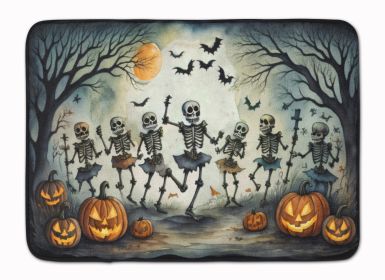 Dancing Skeletons Spooky Halloween Memory Foam Kitchen Mat Machine Washable Anti-Fatigue Mat Cushion Comfort Bath Mat or Kitchen Rug