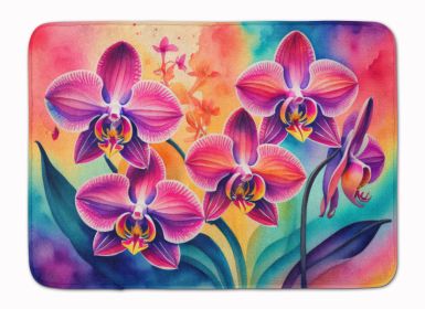 Orchids in Color Memory Foam Kitchen Mat Machine Washable Anti-Fatigue Mat Cushion Comfort Bath Mat or Kitchen Rug