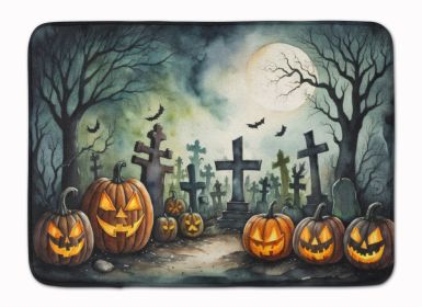 Graveyard Spooky Halloween Memory Foam Kitchen Mat Machine Washable Anti-Fatigue Mat Cushion Comfort Bath Mat or Kitchen Rug