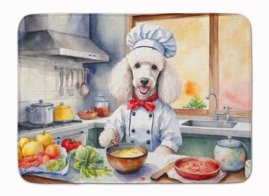 White Poodle The Chef Memory Foam Kitchen Mat Machine Washable Anti-Fatigue Mat Cushion Comfort Bath Mat or Kitchen Rug