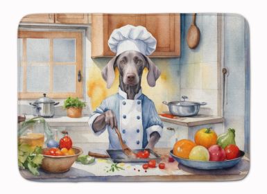 Weimaraner The Chef Memory Foam Kitchen Mat Machine Washable Anti-Fatigue Mat Cushion Comfort Bath Mat or Kitchen Rug