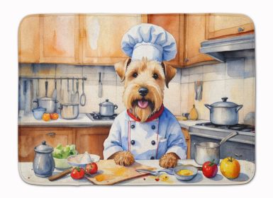 Wheaten Terrier The Chef Memory Foam Kitchen Mat Machine Washable Anti-Fatigue Mat Cushion Comfort Bath Mat or Kitchen Rug