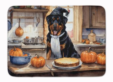 Rottweiler Fall Kitchen Pumpkins Memory Foam Kitchen Mat Machine Washable Anti-Fatigue Mat Cushion Comfort Bath Mat or Kitchen Rug