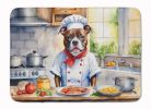 Staffordshire Bull Terrier The Chef Memory Foam Kitchen Mat Machine Washable Anti-Fatigue Mat Cushion Comfort Bath Mat or Kitchen Rug