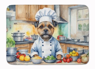 Border Terrier The Chef Memory Foam Kitchen Mat Machine Washable Anti-Fatigue Mat Cushion Comfort Bath Mat or Kitchen Rug