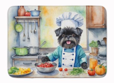 Affenpinscher The Chef Memory Foam Kitchen Mat Machine Washable Anti-Fatigue Mat Cushion Comfort Bath Mat or Kitchen Rug