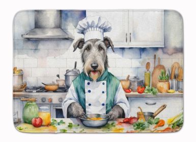 Irish Wolfhound The Chef Memory Foam Kitchen Mat Machine Washable Anti-Fatigue Mat Cushion Comfort Bath Mat or Kitchen Rug