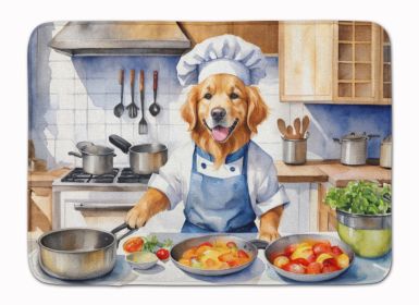 Golden Retriever The Chef Memory Foam Kitchen Mat Machine Washable Anti-Fatigue Mat Cushion Comfort Bath Mat or Kitchen Rug