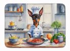 Miniature Pinscher The Chef Memory Foam Kitchen Mat Machine Washable Anti-Fatigue Mat Cushion Comfort Bath Mat or Kitchen Rug