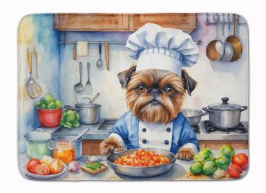 Brussels Griffon The Chef Memory Foam Kitchen Mat Machine Washable Anti-Fatigue Mat Cushion Comfort Bath Mat or Kitchen Rug