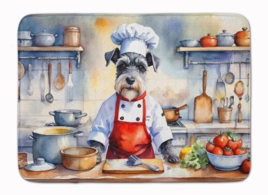 Schnauzer The Chef Memory Foam Kitchen Mat Machine Washable Anti-Fatigue Mat Cushion Comfort Bath Mat or Kitchen Rug