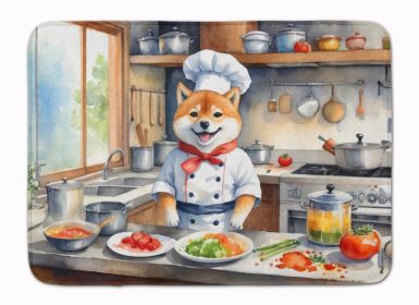 Shiba Inu The Chef Memory Foam Kitchen Mat Machine Washable Anti-Fatigue Mat Cushion Comfort Bath Mat or Kitchen Rug