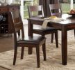 Cherry Finish Classic 5pc Dining Set Wooden Table Draw Leaf and 4 Side Chairs Faux Leather Upholstered Durable Furniture Transitional Style Ladder Bac