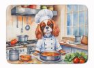 Cavalier Spaniel The Chef Memory Foam Kitchen Mat Machine Washable Anti-Fatigue Mat Cushion Comfort Bath Mat or Kitchen Rug