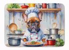 French Bulldog The Chef Memory Foam Kitchen Mat Machine Washable Anti-Fatigue Mat Cushion Comfort Bath Mat or Kitchen Rug