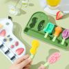 Popsicle Molds With Sticks 4-Cavity Ice Molds Cute Baby Popsicle Molds Easy Release & Clean Ice Cream Mold Reusable BPA Ice Cream Mold For DIY Popsicl